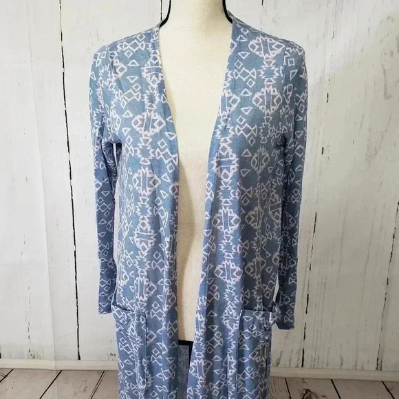Lularoe Sarah Linen Southwestern Duster Cardigan - Picture 1 of 6